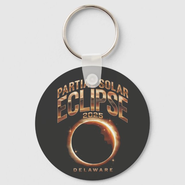 Partial Solar Eclipse 2025 Astronomy Event  Keychain (Front)