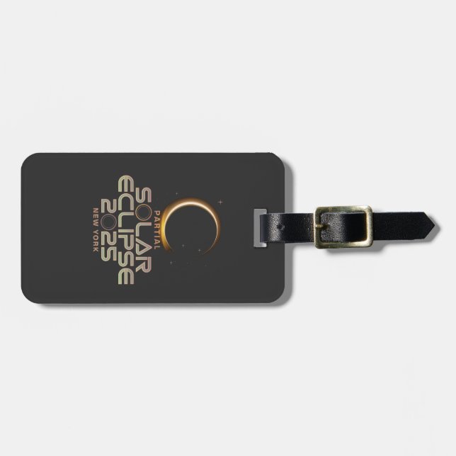 Partial Solar Eclipse 2025 Astronomy Event  Luggage Tag (Front Horizontal)