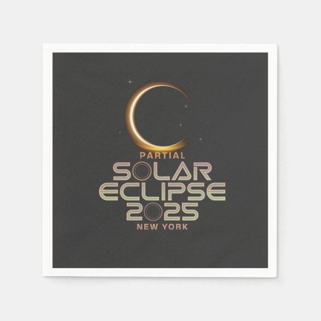 Partial Solar Eclipse 2025 Astronomy Event  Napkin (Front)