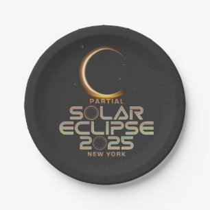 Partial Solar Eclipse 2025 Astronomy Event Paper Plate