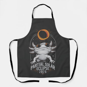Partial Solar Eclipse 2025 Axolotl Amphibian Apron
