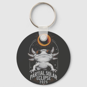 Partial Solar Eclipse 2025 Axolotl Amphibian  Keychain