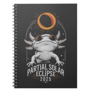 Partial Solar Eclipse 2025 Axolotl Amphibian Notebook