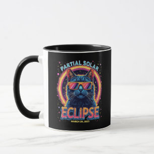 Partial Solar Eclipse 2025 Cat Kitten Mug