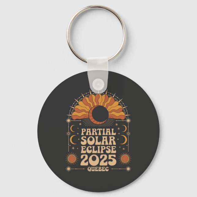 Partial Solar Eclipse 2025 Quebec Canada  Keychain (Front)