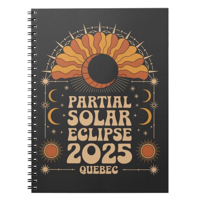 Partial Solar Eclipse 2025 Quebec Canada  Notebook (Front)