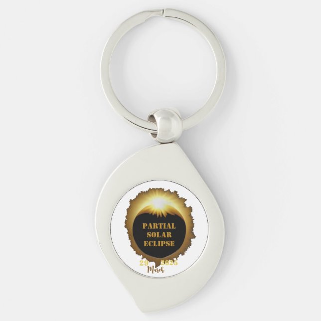 Partial Solar Eclipse Event 2025 Viewing Party Keychain (Front)