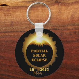 Partial Solar Eclipse Event 2025 Viewing Party Keychain