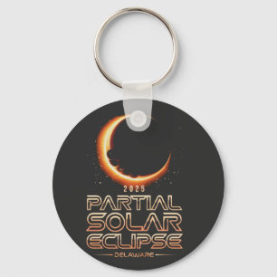 Partial Solar Eclipse New Jersey 2025 Keychain