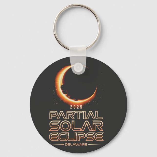 Partial Solar Eclipse New Jersey 2025 Keychain (Front)