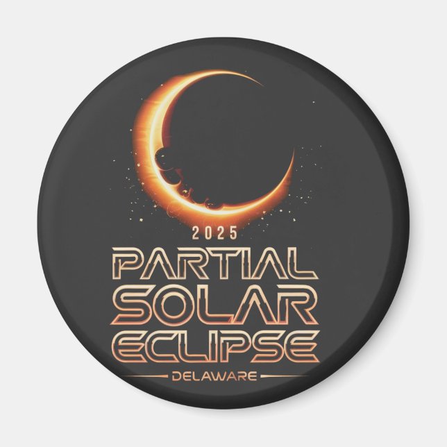 Partial Solar Eclipse New Jersey 2025 Magnet (Front)