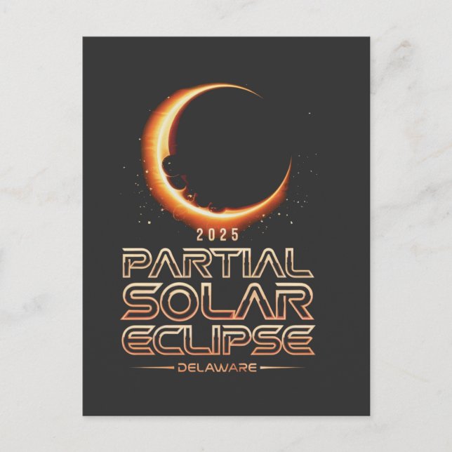 Partial Solar Eclipse New Jersey 2025 Postcard (Front)