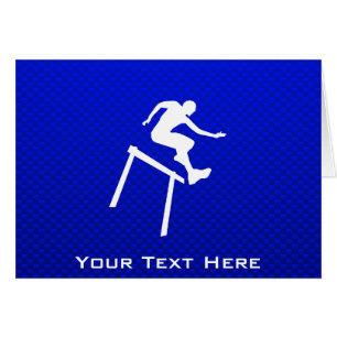 Participant à une course d'obstacles bleu