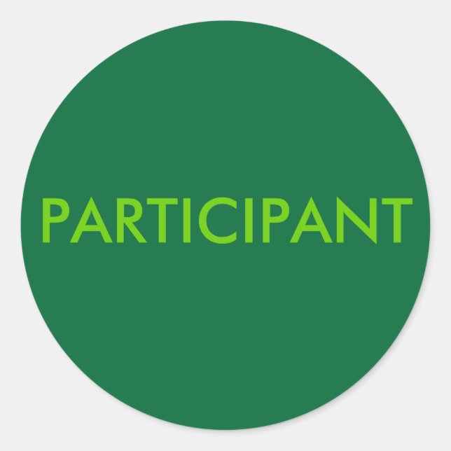 PARTICIPANT CLASSIC ROUND STICKER (Front)