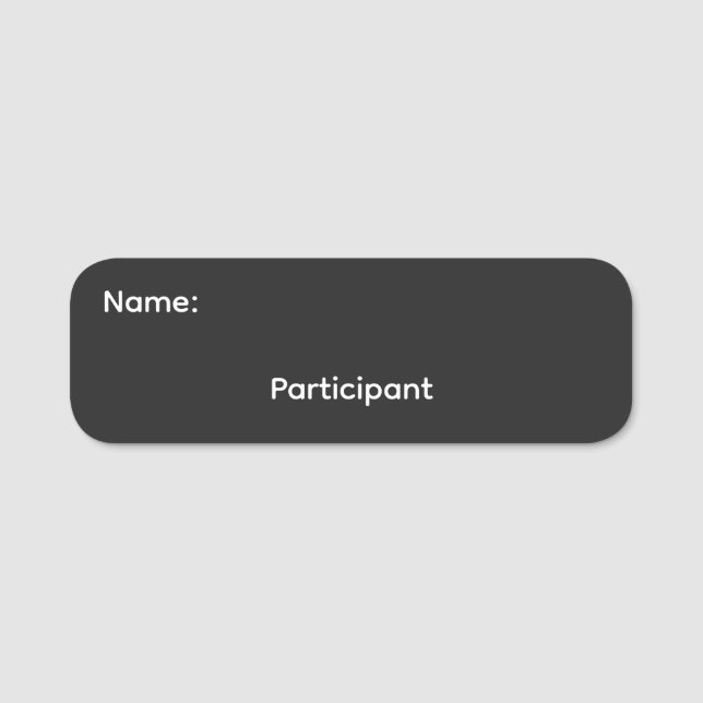 Participant Name Pinback Tag (Front)