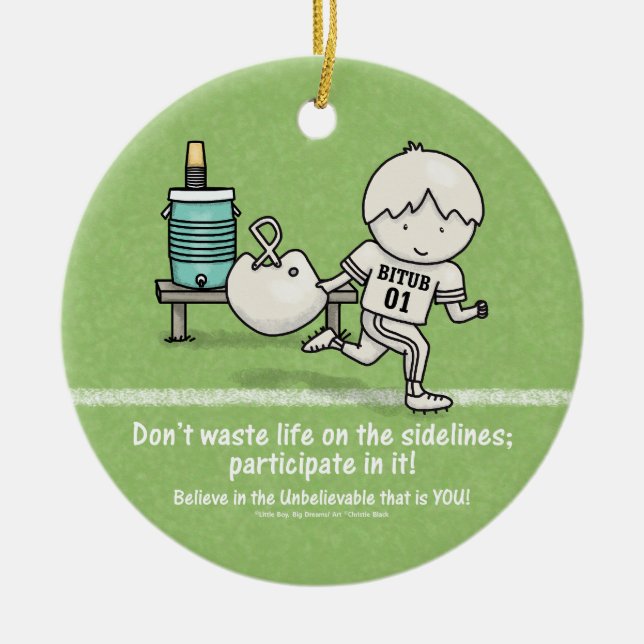 Participate in Life Ceramic Ornament (Front)