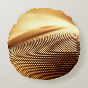 Particle drapery luxury gold background. 3d illust round pillow