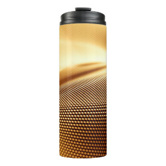 Particle drapery luxury gold background. 3d illust thermal tumbler