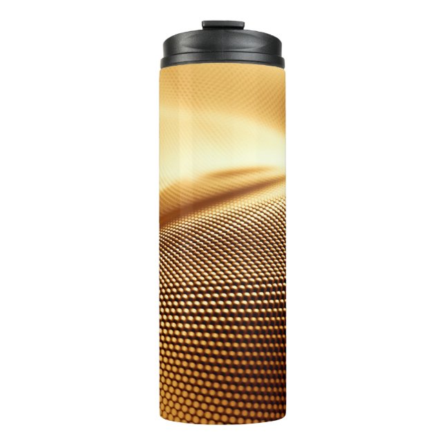 Particle drapery luxury gold background. 3d illust thermal tumbler (Front)