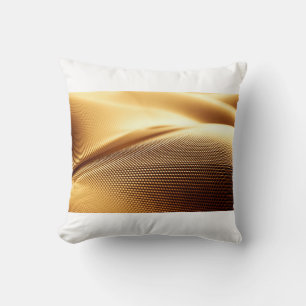 Particle drapery luxury gold background. 3d illust throw pillow