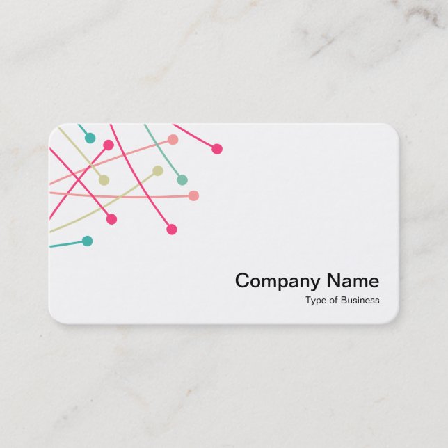 Particle Tracks - Colours 01 on White Business Card (Front)