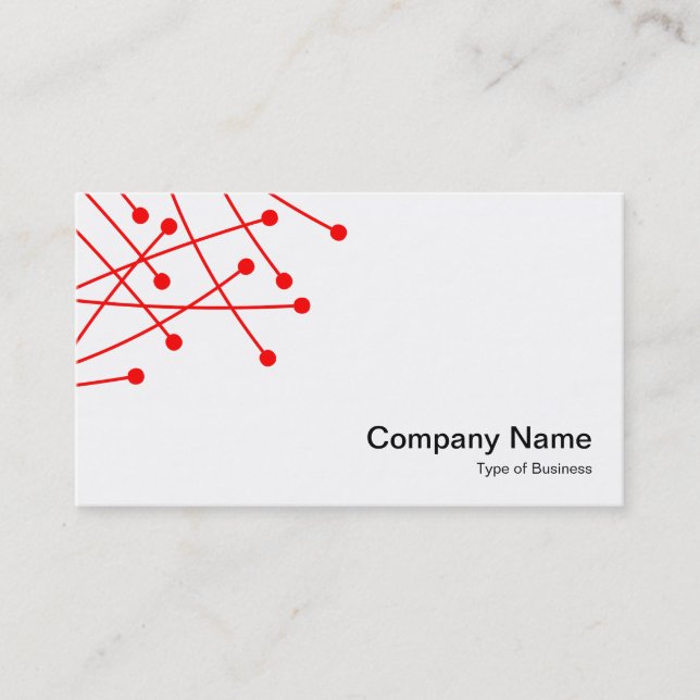 Particle Tracks - Red on White Business Card (Front)