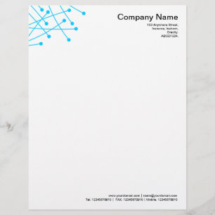 Particle Tracks - Sky Blue Letterhead