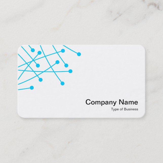 Particle Tracks - Sky Blue on White Business Card (Front)