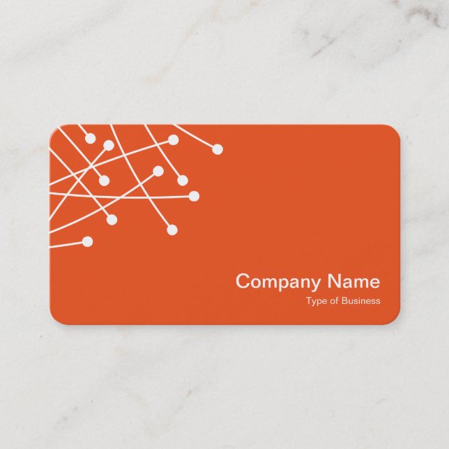 Particle Tracks - White on Orange ec4f1b Business Card (Front)