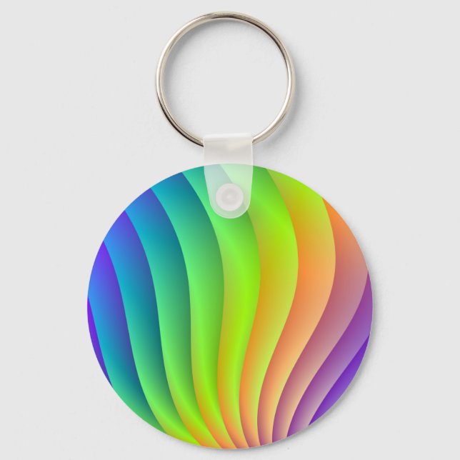 Particles and Waves with Floral Motif Keychain (Front)