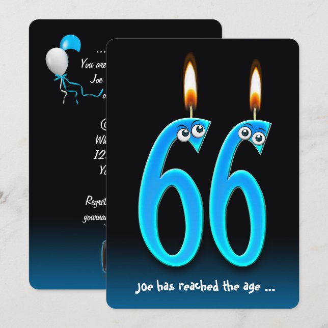 Partie à la retraite à l'âge de 66 ans Invitation (Devant / Derrière)