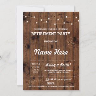 Partie à la retraite Invitation au bois à la retra