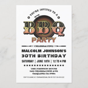 Partie de BBQ des invitations   d'anniversaire