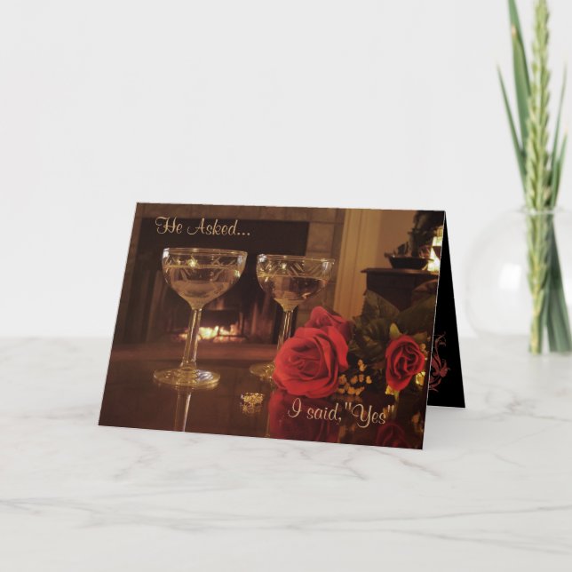 Partie d'engagement Carte d'invitation vin et rose (Devant)