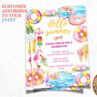 Partie du pool | Invitation de fête d'été