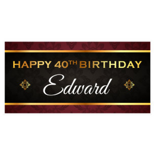 Partie rouge noire de bannière d'anniversaire d'o