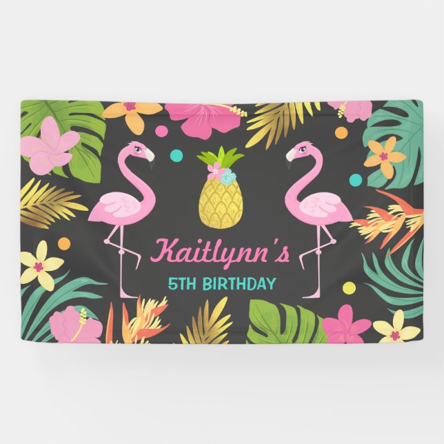 Partie tropicale de Flamant rose de bannière de (Horizontal)