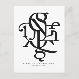 Parties d'une carte postale de caractère