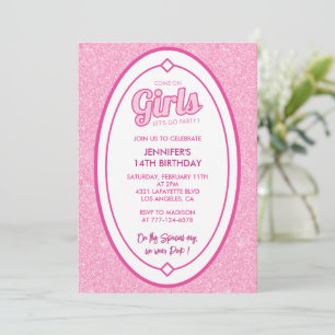 Parties scintillant 14e anniversaire invitation Po