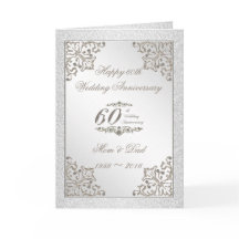Parties scintillant 60e carte d'anniversaire des M