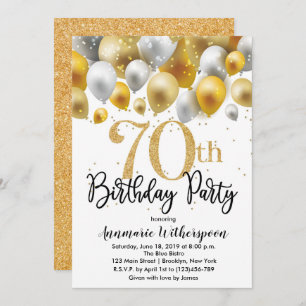 Parties scintillant 70e anniversaire Invitation Ba