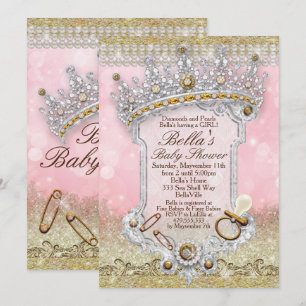 Parties scintillant à boules roses Invitations de 