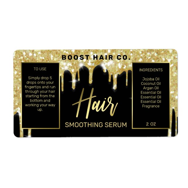 Parties scintillant à goutte Noir Serum cheveux Ét (Devant)