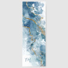 Parties scintillant Abstraite bleue/or Monogramme