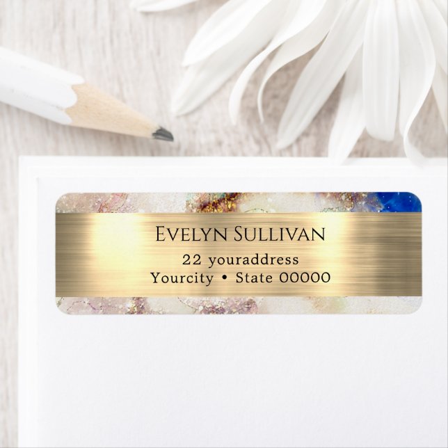 Parties scintillant aquarelle feuille d'or Retourn (En situation)
