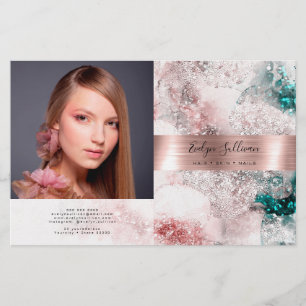 Parties scintillant aquarelle rose feuille or bifo