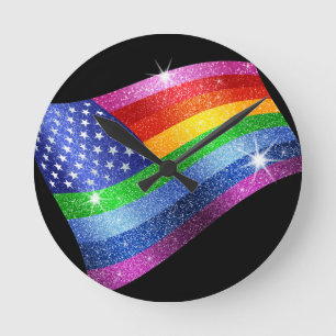 Parties scintillant Arc-en-ciel - Horloge du drape