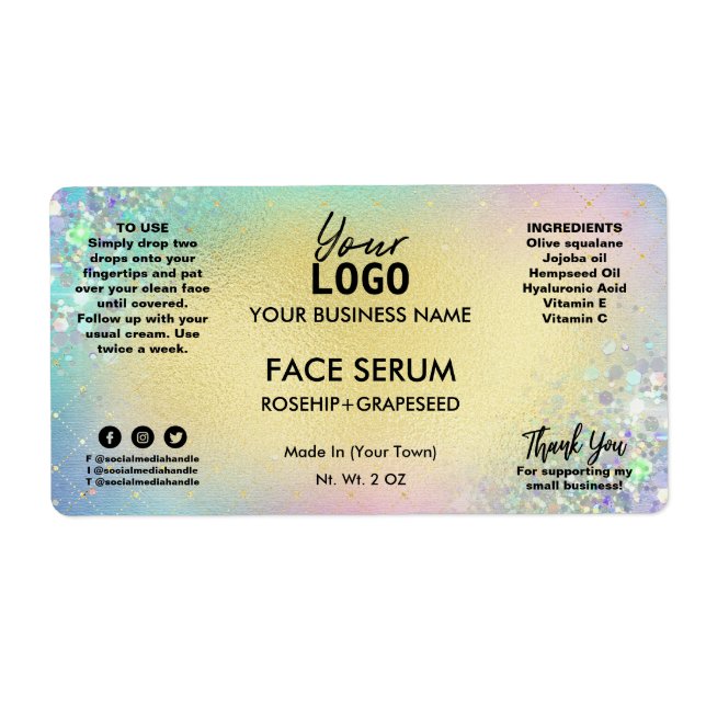 Parties scintillant arc-en-ciel Pastel Face Serum (Devant)