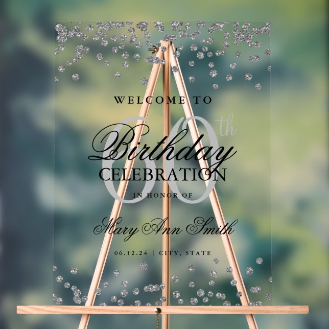 Parties scintillant Argent Confetti 60e anniversai (Neutre)