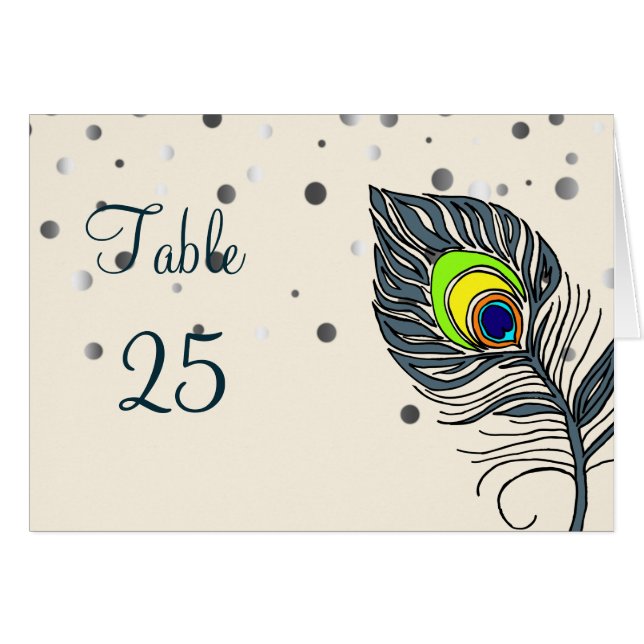 Parties scintillant Argent Confetti Peacock Feathe (Devant horizontal)